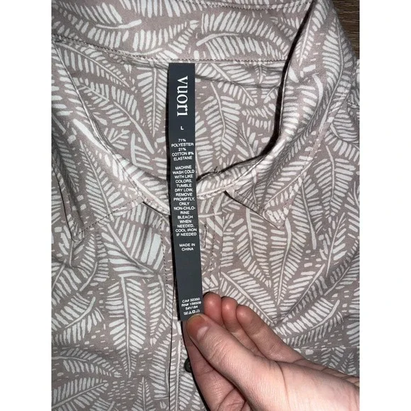 Vuori Men's Short Sleeve Bridge Button Down Shirt, Umber Sago, Size Large NWT - Picture 6 of 7